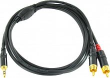 Cordial CFY 1,5 WCC кабель Y-адаптер джек стерео 3,5 мм/2xRCA, 1,5 м, черный