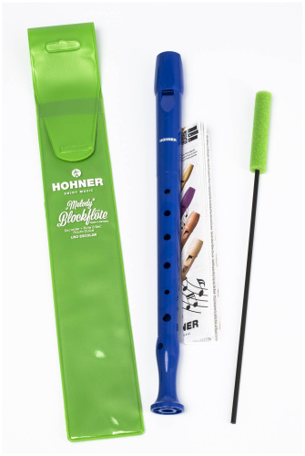 HOHNER B95084DB Блокфлейта сопрано, немецкая система, пластик, 1 часть, цвет синий фото 2