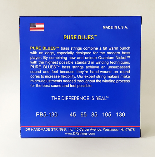 DR PB5-130 PURE BLUES Quantum Nickel струны для 5-струнной бас-гитары никель 45 130 фото 2