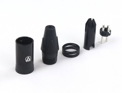AuraSonics XN3M-B кабельный разъем 3-контактный XLR male, посеребренные контакты, черный фото 2