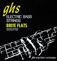 GHS M3075 Струны для бас гитары; (49-62-84-108); нержавеющая сталь; плоская обмотка; Brite Flats