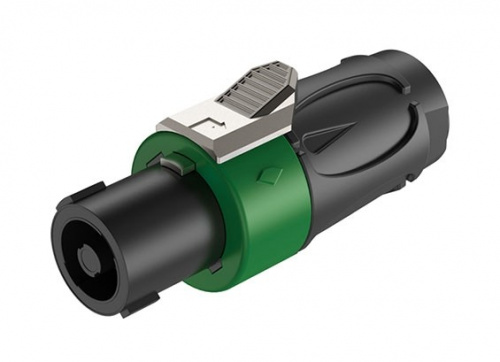 ROXTONE RS4FP-Green Разъем кабельный типа speakon, 4-х контактный, "female", Контакты: никелированная латунь. Цвет: черно-заленый.