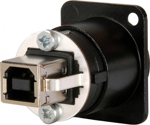 Neutrik NAUSB-W-B проходной разъем USB 2.0, D-посадка, черный корпус фото 2