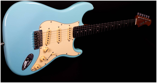 JET JS-300 BL R электрогитара, Stratocaster, корпус липа, 22 лада,SSS, tremolo, цвет Sonic blue фото 5