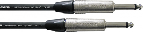 Cordial CXI 6 PP инструментальный кабель моно-джек 6,3 мм/моно-джек 6,3 мм, разъемы Neutrik, 6,0 м, черный фото 2