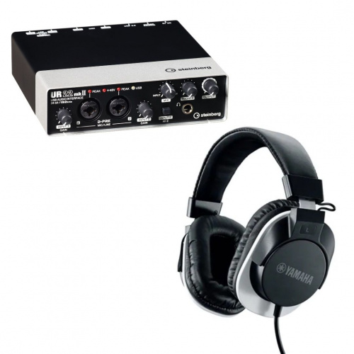 Steinberg UR22mkII+HPH-MT120 комплект портативный аудиоинтерфейс+профессиональные наушники для мони