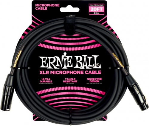 ERNIE BALL 6388 кабель микрофонный, XLR XLR, 6 м, чёрный фото 2