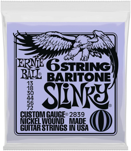 Ernie Ball 2839 струны для 6-стр. бас-гитары Nickel Bass Baritone SS Slinky 6 (72-56-44-30-18p-13p)