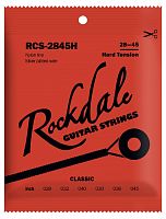 ROCKDALE RCS-2845H Струны для классической гитары. Основа струны: нейлон. Обмотка: посеребренная. Натяжение: сильное. Размер: 028-045