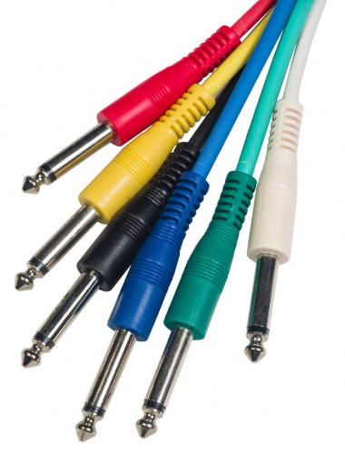 ROCKDALE IC016-15CM комплект из 6 шт патч-кабелей с разъёмами mono jack (TS) M, длина 15 см, 6 цветов фото 2