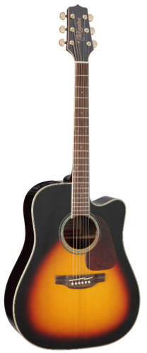 TAKAMINE G70 SERIES GD71CE-BSB электроакустическая гитара типа DREADNOUGHT CUTAWAY, цвет санберст, верхняя дека массив ели, нижняя дека и обечайки Ros