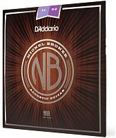 D'Addario NB1152 струны для акустической гитары,Custom Light, 11-52