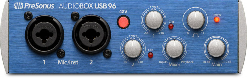 PreSonus AudioBox USB 96 аудио интерфейс 2х2 для РС или МАС 24бит/96кГц, ПО Studio One Artist фото 3