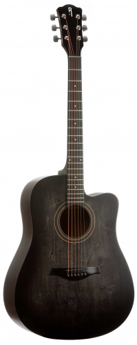 ROCKDALE Aurora D1 C BK Акустическая гитара дредноут с вырезом, цвет полупрозрачный черный фото 2