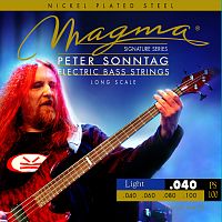 Magma Strings PS100 Струны для бас-гитары Peter Sonntag 40-100, Серия: Signature, Калибр: 40-60-80-100, Обмотка: никелированная сталь, Натяжение: Ligh
