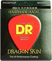 DR Strings DSA-13 Струны для акустической гитары DragonSkin Acoustic 13-56 Medium-Heavy, с покрытие