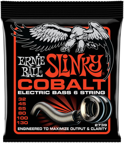 ERNIE BALL 2739 струны для 6-стр. бас-гитары Cobalt Bass Slinky (32-130)