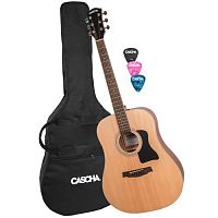 CASCHA Stage Series HH 2080 акустическая гитара формы дредноут (чехол в комплекте)