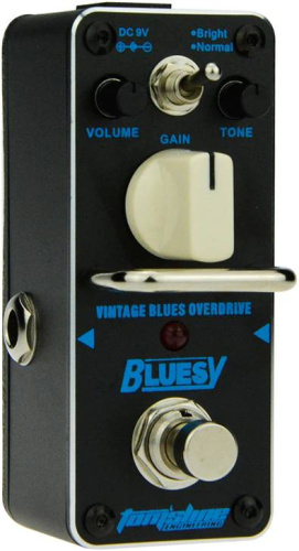 TOMSLINE ABY-3 Педаль эффектов BLUESY Vintage Blues Overdrive, размер mini, питание от БП 9в фото 2