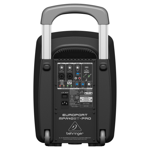 Behringer MPA40BT-PRO портативная акустическая система, 40 Вт, 8" вуфер и 1" твитер, Bluetooth, выдвижная ручка и колесики фото 2
