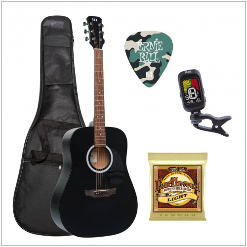 JET JD-255 BKS dPACK 1 комплект: акустическая гитара, чехол, тюнер, струны, медиаторы