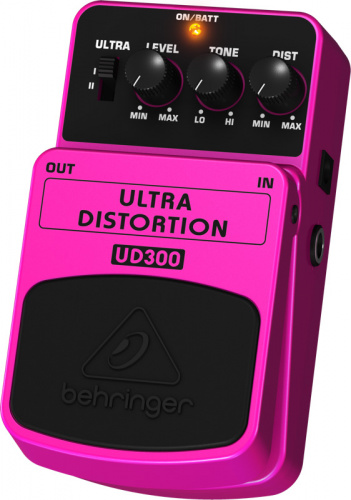 Behringer ULTRA DISTORTION UD300 педаль 2-режимный дисторшн - теплый overdrive и яркий, резкий звук для сольных партий фото 3