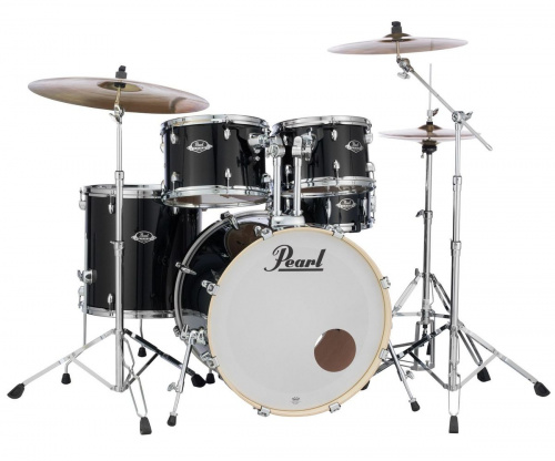 Pearl EXX725S/C31 ударная установка из 5-ти барабанов, цвет Jet Black + стойки и тарелки