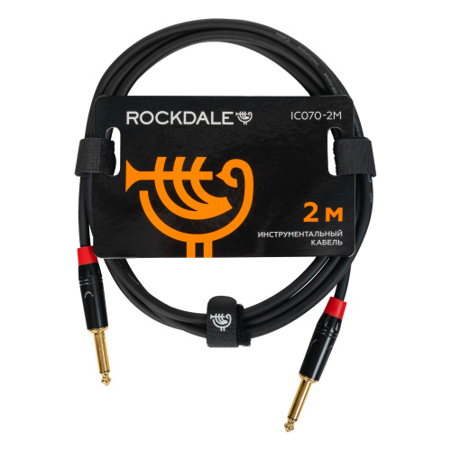 ROCKDALE IC070-2M инструментальный кабель, позолоченные металлические разъемы mono jack, цвет черный, 2 метра
