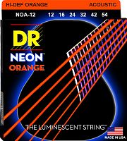 DR NOA-12 HI-DEF NEON струны для акустической гитары с люминесцентным покрытием оранжевые 12 54