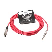 Invotone ACM1005R Микрофонный кабель, длина 5 м, разъемы моно джек- XLR3F (красный)