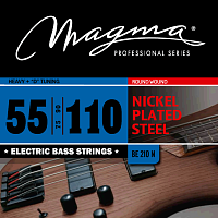 Magma Strings BE210N Струны для бас-гитары 55-110, Серия: Nickel Plated Steel, Калибр: 55-75-90-110, Обмотка: круглая, никелированая сталь, Натяжение: