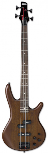 IBANEZ GIO GSR200B-WNF WALNUT FLAT бас-гитара, цвет ореховый матовый, корпус махогани, гриф клён, накладка грифа палисандр, инкрустация в виде точек, 