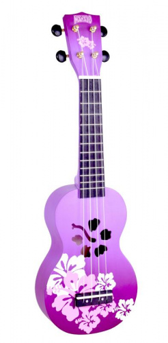 Mahalo MD1HBPPB Укулеле сопрано с чехлом, струны Aquila, цвет Purple Burst, серия Hibiscus
