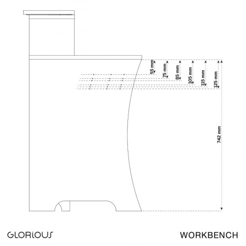 Glorious Workbench black стол аранжировщика 2 рэковые стойки х 4U цвет чёрный из 2-х коробок фото 8
