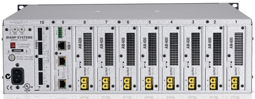 BIAMP Vocia VA-8600 Многоканальный (8max) усилитель мощности для работы в сетях CobraNet с процессором DSP. Крейт для установки плат AM 600 фото 2