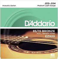 D'Addario EZ920 струны для акуст. гитары, бронза 85/15, Medium Light 12-54