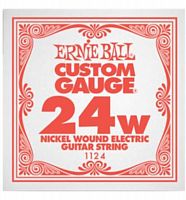Ernie Ball 1124 струна для электро и акустических гитар. никель, в оплётке, калибр .024