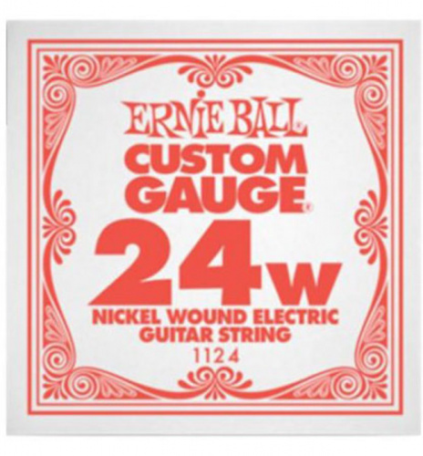 Ernie Ball 1124 струна для электро и акустических гитар. никель, в оплётке, калибр .024