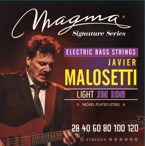 Magma Strings JM106 Струны для 6-струнной бас-гитары Javier Malosetti 28-120, Серия: Signature, Калибр: 28-40-60-80-100-120, Обмотка: никелированная с