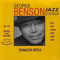 Thomastik GB112 George Benson струны для акустической гитары, 12-53, сталь/никель, плоская оплетка
