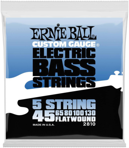 Ernie Ball 2810 струны для 5-струнной бас-гитары Flat Wound Bass 5 (45-65-80-100-130)