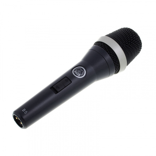 AKG D5S микрофон сценический вокальный динамический суперкардиоидный, с выключателем, разъём XLR, частотный диапазон 70-20000Гц, чувствительность 2,6м