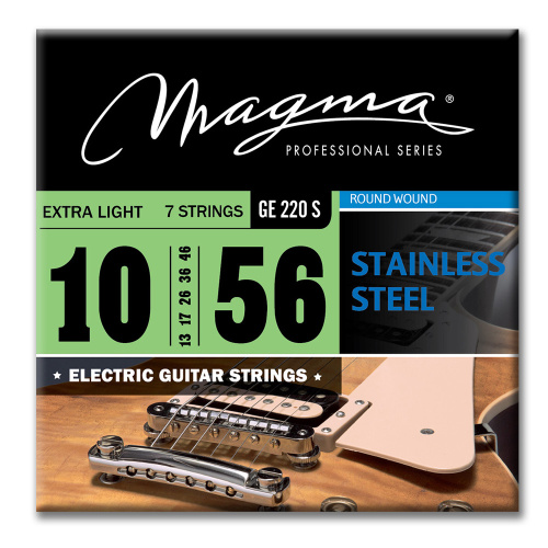 Magma Strings GE220S Струны для 7-струнной электрогитары 10-56, Серия: Stainless Steel, Калибр: 10-13-17-26-36-46-56, Обмотка: круглая, нержавеющая ст