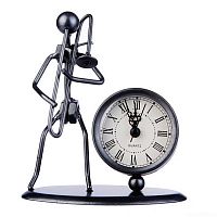 GEWA Sculpture Clock Trombone часы-скульптура сувенирные тромбонист, металл, 12x6,5x13 см