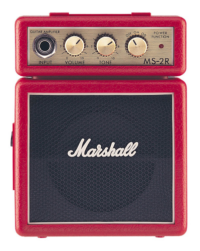 MARSHALL MS-2R MICRO AMP (RED) усилитель гитарный транзисторный, микрокомбо, 1 Вт, питание от батарей и адаптера (приобретается отдельно), красный цве