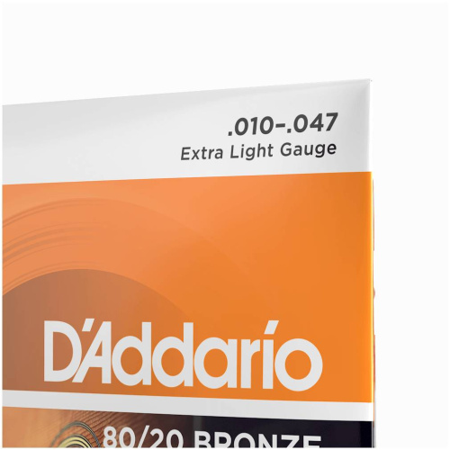 D'Addario EJ10 струны для акустической гитары бронза 80/20, Extra Light 10-47 фото 3