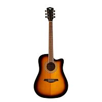ROCKDALE Aurora D6 Gloss C SB акустическая гитара дредноут с вырезом, цвет санберст, глянцевое покры