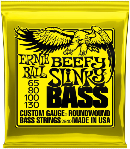 Ernie Ball 2840 струны для бас-гитары Nickel Wound Bass Beefy Slinky (65-80-100-130)