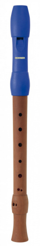 HOHNER B95862 Блокфлейта сопрано, барочная система, 2 части, корпус дерево, мундштук пластик синий