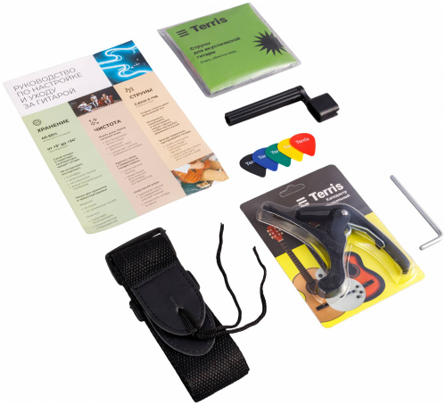 TERRIS TD-045 SB Starter Pack набор гитариста: ак. гитара цвета санберст и комплект аксессуров фото 8